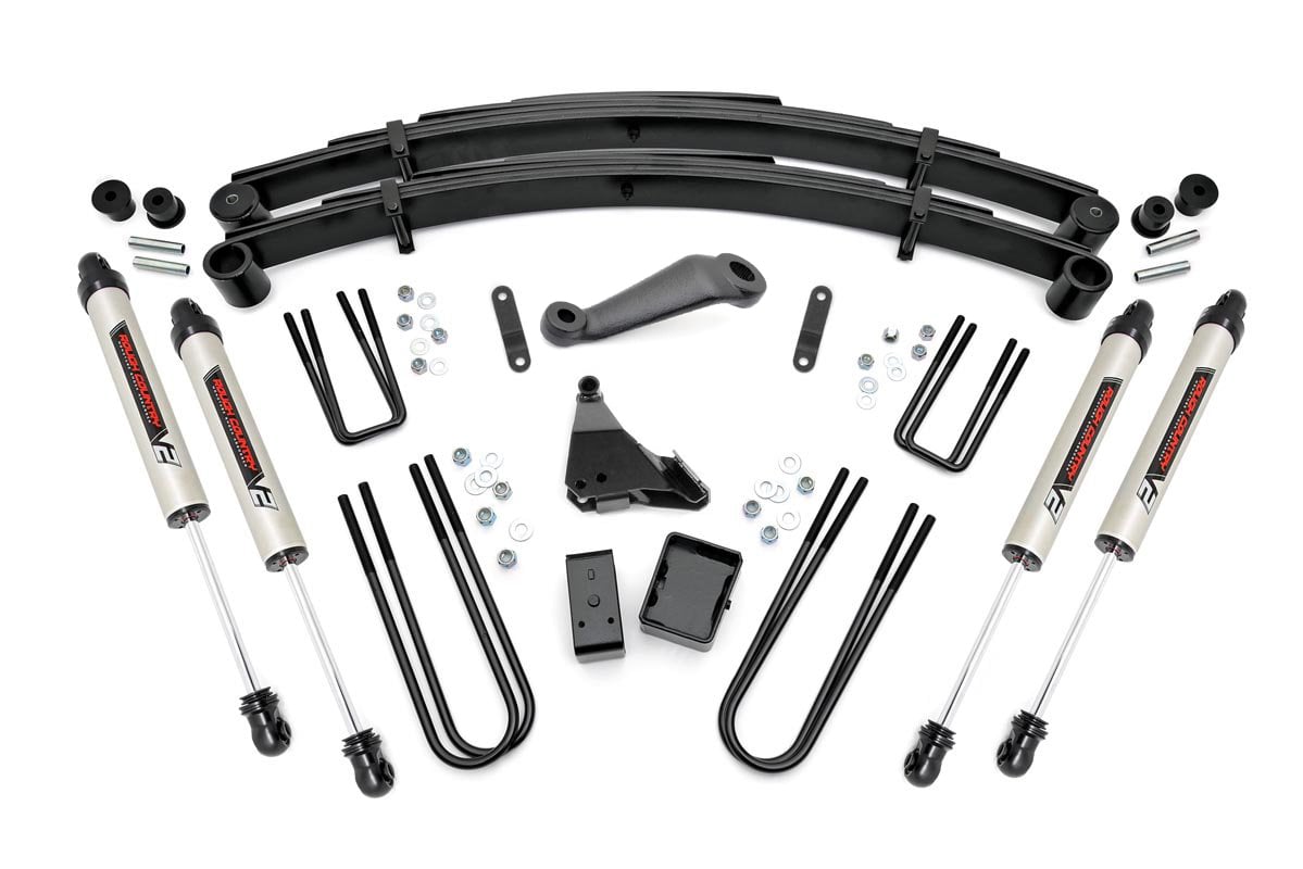 Ford F-350 Super Duty Suspension Lift Kit - Front + Rear - Rough Country - 6 Inch Lift Kit + Rear Blocks + V2 - '99-'04
